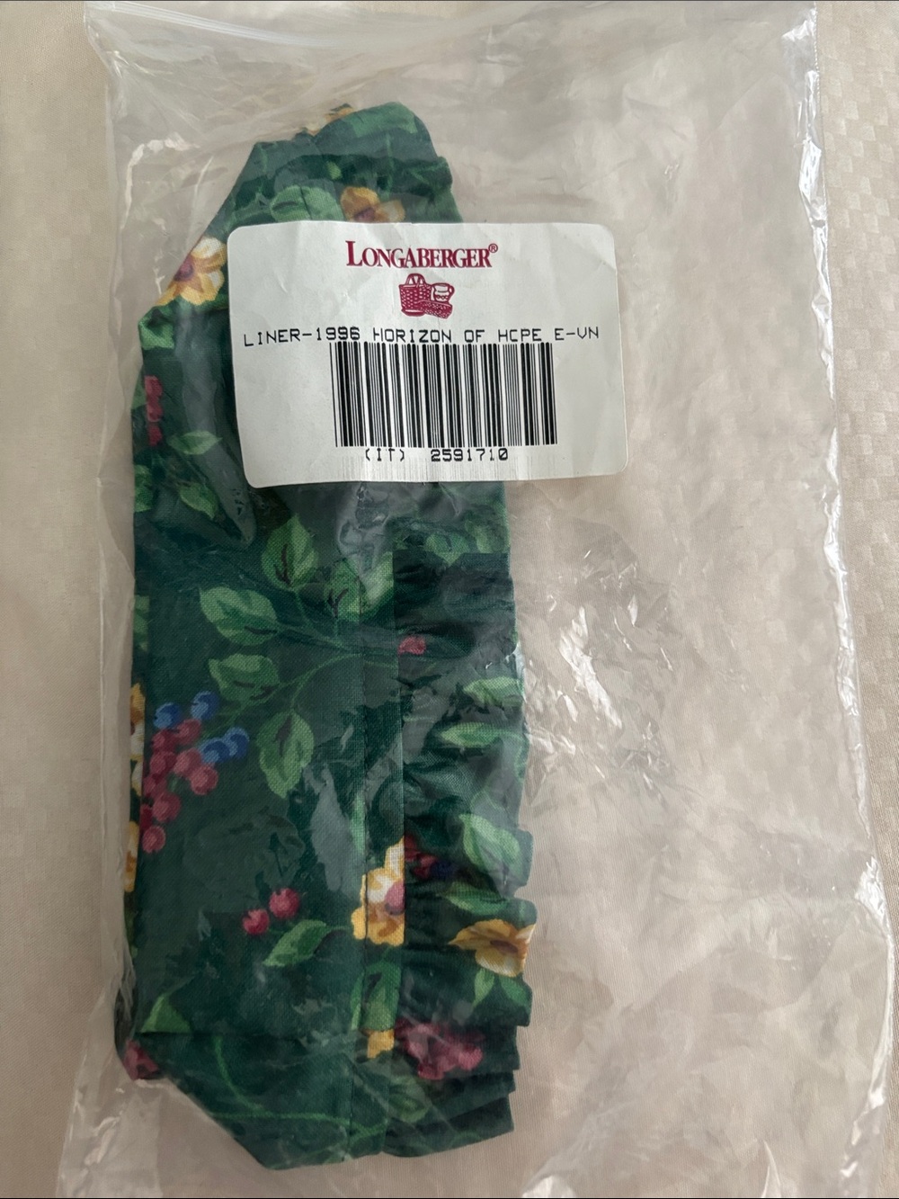 Longaberger 1998 horizon of hope emerald vine liner